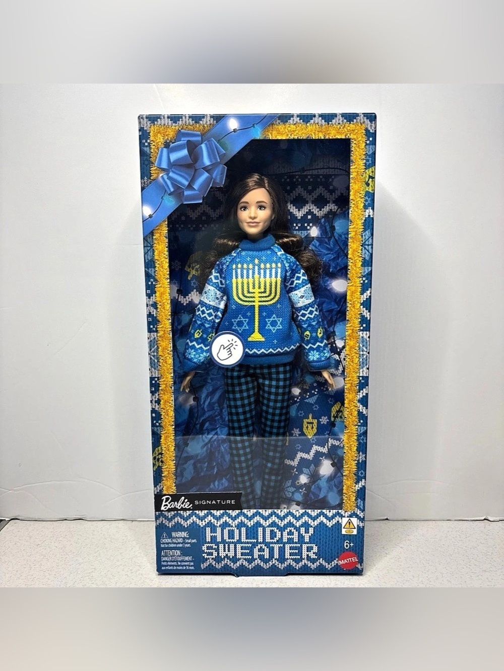 2026 Barbie Signature Ugly Holiday Light Up Hanukkah Sweater Barbie JML11